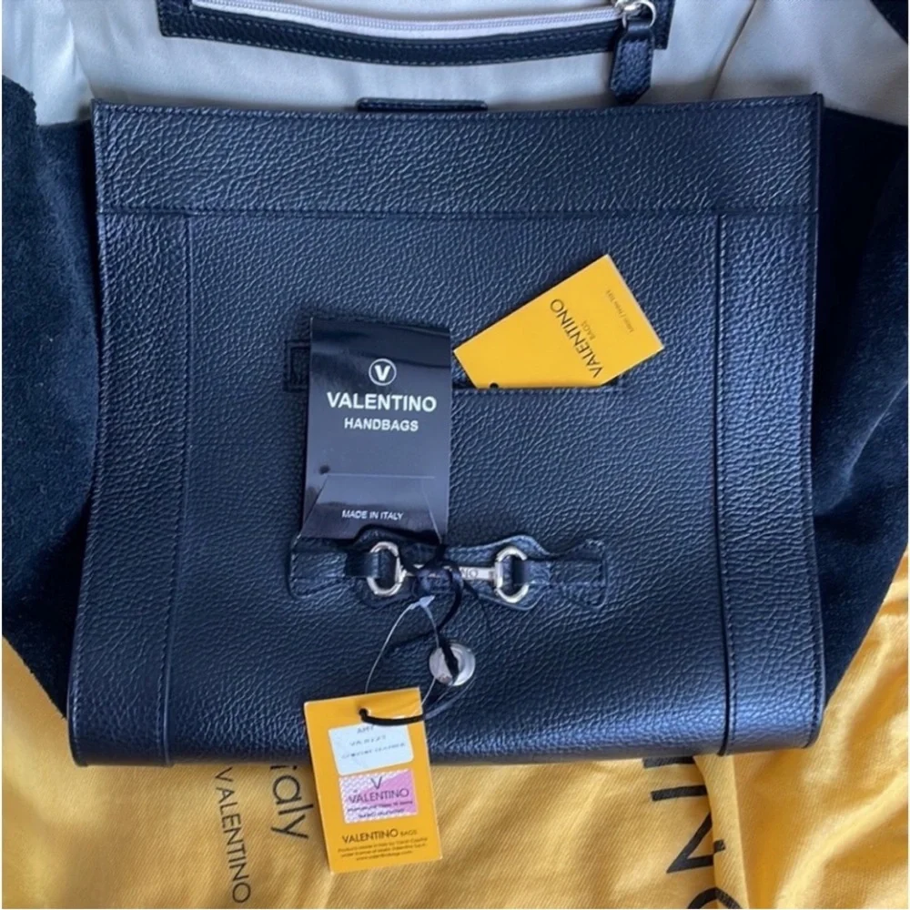 Valentino Black Genuine Leather large Bag brand new with the tags and receipts. - Picture 2 of 15